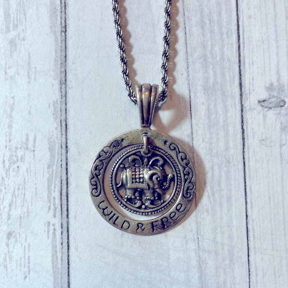 3/$20 Wild and Free Elephant Pendant Necklace